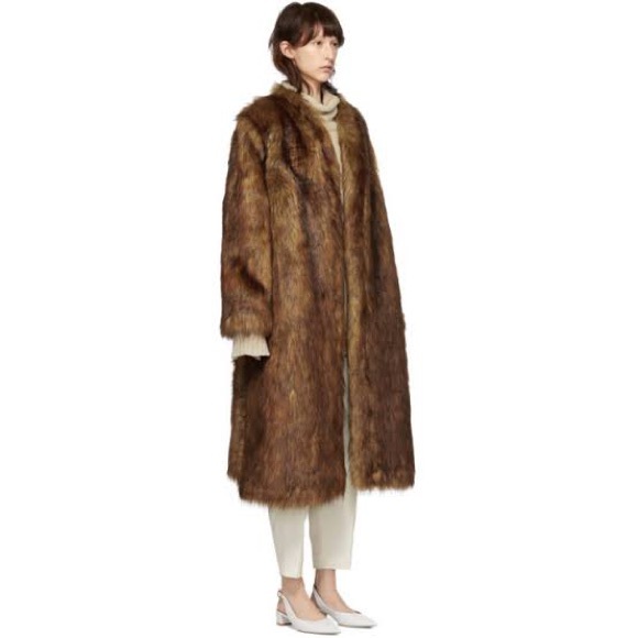 NANUSHKA (xs) NEW with tags Longline faux fur in rusty brown - Picture 3 of 14